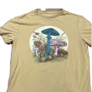 Goodfellow and company Mushroom Graphic Tee in Mustard Yellow